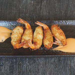 Запеченные креветки с кокосом